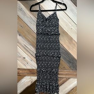 Black dress spaghetti strap ruched date night